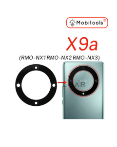 For HONOR X9A RMO-NX1 Rear Camera Lens Glass + Adhesive (Black) 