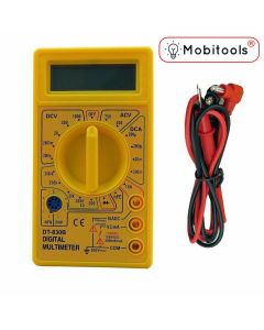 DT830B Yellow Colour LCD Digital Multimeter with Test Lead
