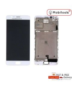 OnePlus 3 Three A3000 A3003 LCD Display Touch Digitizer + Frame white