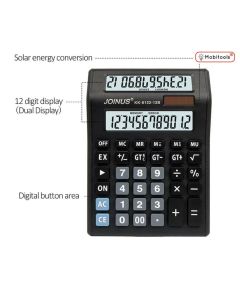 Large Dual Double DISPLAY solar CALCULATOR EASY PRESS