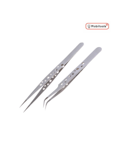 Stainless Steel Precision STRAIGHT & CURVED Tweezer Tool for Mobile Phone Repair