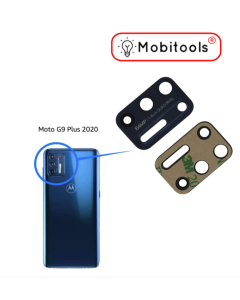For Motorola Moto G9 Plus Back Rear Camera Glass Lens +Adhesive -Black