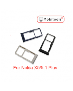 Black Sim Card Tray Holder Nokia X5 - 5.1 Plus - TA-1105
