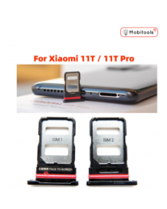 Black Dual Sim Card Tray Holder Slot For Xiaomi Mi11T - Mi 11T pro