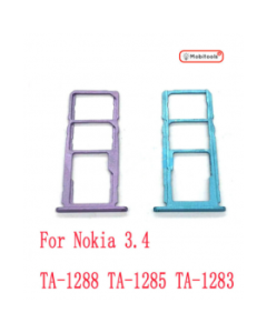 Blue Dual SIM & SD Memory Card Tray Holder For Nokia 3.4 TA-1288