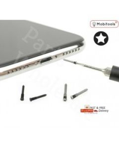 Screw Apple iPhone X 2 x Bottom Screws Pentalobe Silver