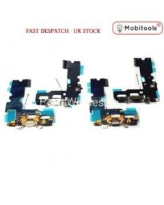 Black Charging Block Port Flex Cable with Mic Headphone iPhone 7 - 7G