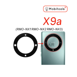 For HONOR X9A RMO-NX1 Rear Camera Lens Glass + Adhesive (Black) 